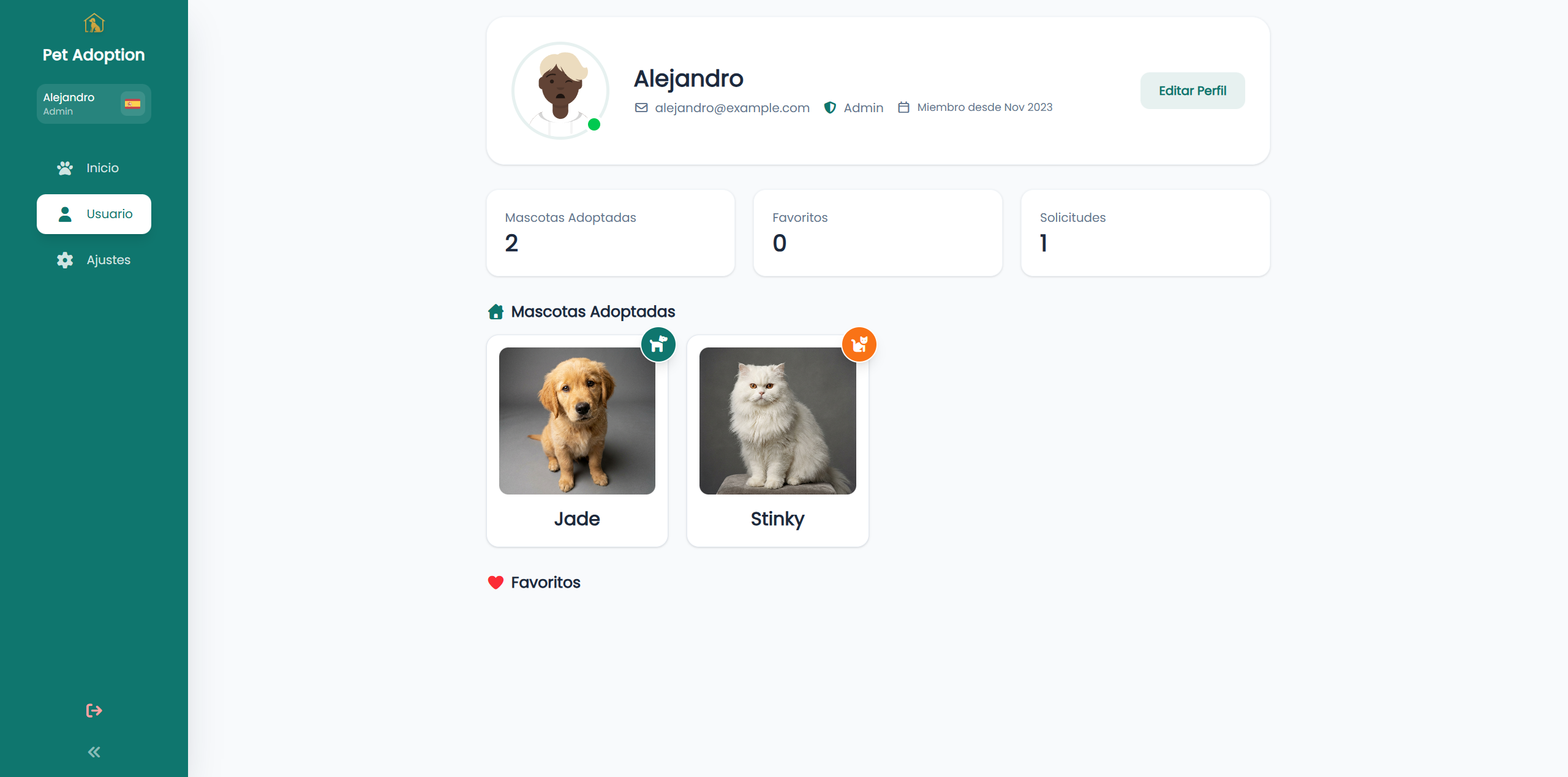 Captura de Pet Adoption